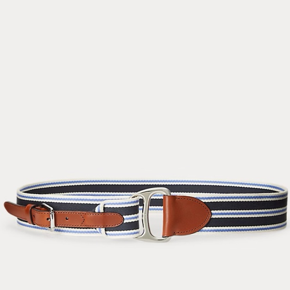 RALPH LAUREN striped bend-back belt